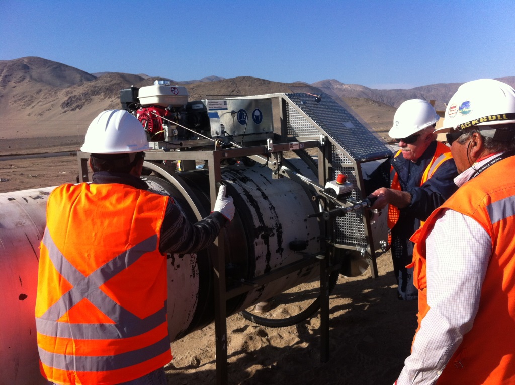 New construction of water pipeline, Chile